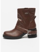Guess Ghete de piele ecologica cu toc masiv - Maro