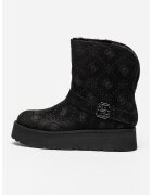 Guess Ghete slip-on de piele intoarsa ecologica cu captuseala de blana sintetica - Negru/Gri carbune