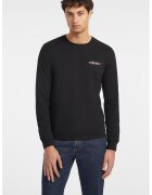 Guess Jeans Bluza cu detaliu logo si maneci lungi - Negru