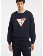 Guess Jeans Bluza de trening cu imprimeu logo - Coral/Albastru ultramarin/Alb murdar