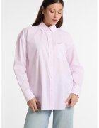 Guess Jeans Camasa din bumbac cu model in dungi - Roz pastel