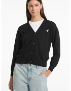 Guess Jeans Cardigan cu decolteu in V si logo - Negru