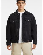 Guess Jeans Jacheta din denim cu nasturi - Negru