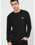 Guess Jeans Pulover striat cu logo discret - Negru