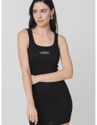 Guess Jeans Rochie cambrata cu decolteu la baza gatului - Negru/Alb optic