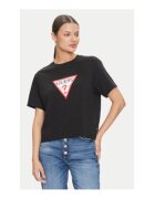 Guess Jeans Tricou cu decolteu la baza gatului cu logo