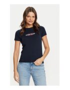 Guess Jeans Tricou de bumbac cu decolteu la baza gatului