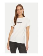 Guess Jeans Tricou Din Bumbac Cu Decolteu La Baza Gatului
