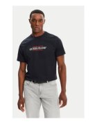 Guess Jeans Tricou din bumbac cu logo pe piept - Bleumarin