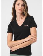 Guess Jeans Tricou slim fit cu decolteu in V