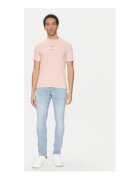 Guess Jeans Tricou slim fit cu decolteu la baza gatului