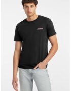Guess Jeans Tricou slim fit cu decolteu la baza gatului - Rosu/Alb/Negru