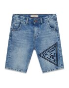 GUESS KIDS Bermude din denim cu logo - Albastru melange