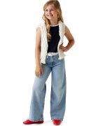 GUESS KIDS Blugi cu croiala ampla si aspect decolorat - Albastru melange