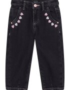 GUESS KIDS Blugi drepti cu broderii cu inimi - Negru