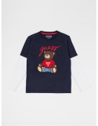 GUESS KIDS Bluza cu model 2in1 - Alb/Bleumarin