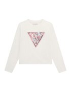 GUESS KIDS Bluza cu paiete - Alb fildes/Roz deschis