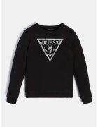 GUESS KIDS Bluza de trening cu decolteu la baza gatului si imprimeu logo - Negru