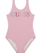 GUESS KIDS Costum de baie intreg cu logo din strasuri - Roz pastel