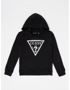 GUESS KIDS Hanorac de bumbac cu imprimeu logo - Negru