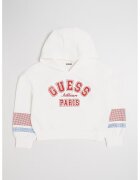 GUESS KIDS Hanorac din amestec de modal cu imprimeu logo - Rosu/Alb murdar