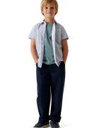 GUESS KIDS Pantaloni din amestec de in cu talie ajustabila - Albastru ultramarin