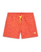 GUESS KIDS Pantaloni scurti de baie cu logo si snur - Coral