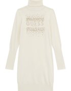 GUESS KIDS Rochie tricotata cu guler inalt - Auriu/Alb fildes