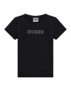 GUESS KIDS Tricou cu aplicatii din strasuri - Negru/Argintiu
