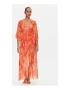 Guess Kimono de plaja din amestec de matase - Portocaliu