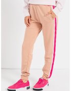 Guess Pantaloni cu benzi laterale contrastante pentru fitness - Alb/Fucsia/Maro nisip