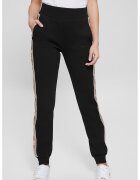 Guess Pantaloni de trening cu croiala conica si segmente laterale cu logo - Negru