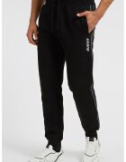 Guess Pantaloni de trening cu monograma laterala - Negru