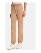 Guess Pantaloni de trening din amestec de bumbac cu logo metalic si model logo discret