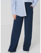 Guess Pantaloni drepti cu pliuri inversate - Bleumarin