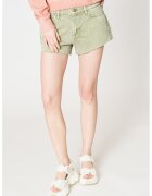 Guess Pantaloni scurti de denim cu terminatii franjurate - Verde sparanghel