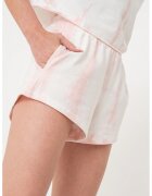 Guess Pantaloni scurti din amestec de bumbac cu model abstract - Alb murdar/Roz pal