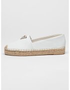 Guess Pantofi loafer din piele ecologica cu logo - Alb murdar