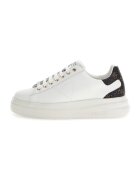 Guess Pantofi sport de piele cu garnituri de piele ecologica - Alb/Maro inchis