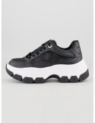 Guess Pantofi sport de piele ecologica cu insertii textile - Negru