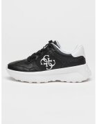 Guess Pantofi sport de piele ecologica cu logo - Alb/Negru