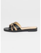 Guess Papuci de piele - Auriu/Negru