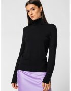Guess Pulove cu mansete cu nasturi si guler inalt - Negru