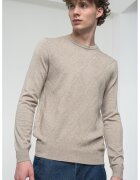 Guess Pulover cambrat din amestec de lana - Maro melange