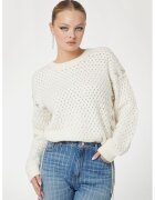 Guess Pulover cu decolteu la baza gatului si maneci cazute - Alb