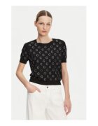 Guess Pulover cu decolteu la baza gatului si model