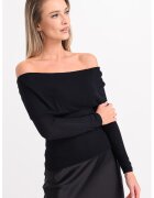 Guess Pulover cu decolteu pe umeri - Negru