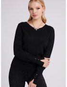 Guess Pulover cu decolteu rotund - Negru
