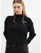 Guess Pulover cu model torsade - Negru