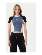 Guess Pulover tricotat din amestec de viscoza cu model colorblock si logo pe piept